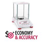 Ohaus Pioneer PX Analytical Balance (0.1mg) with glass draftshield.