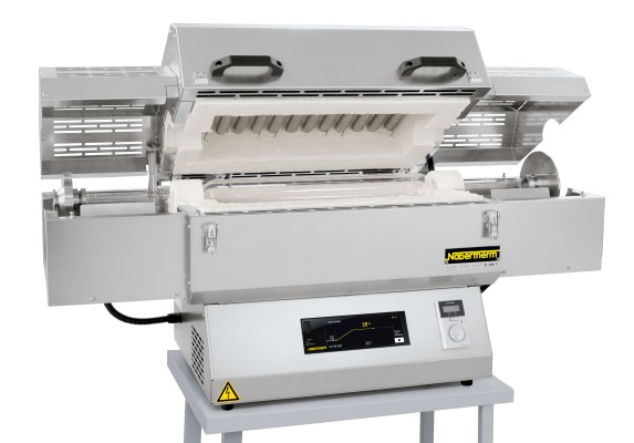 Rotary tube furnace RSRB 80/500/11 as tabletop version for batch operation